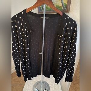 Cable & Gauge Black and White Polka Dot Cardigan
